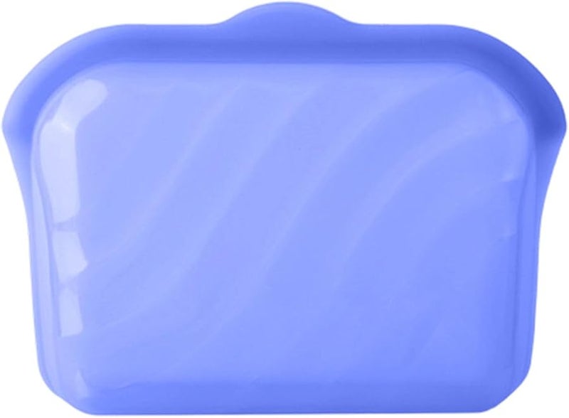 Blue Medium Silicone Food Container Microwave Freezer Safe Leak Proof For Snacks Lunch Kitchen - Image 5